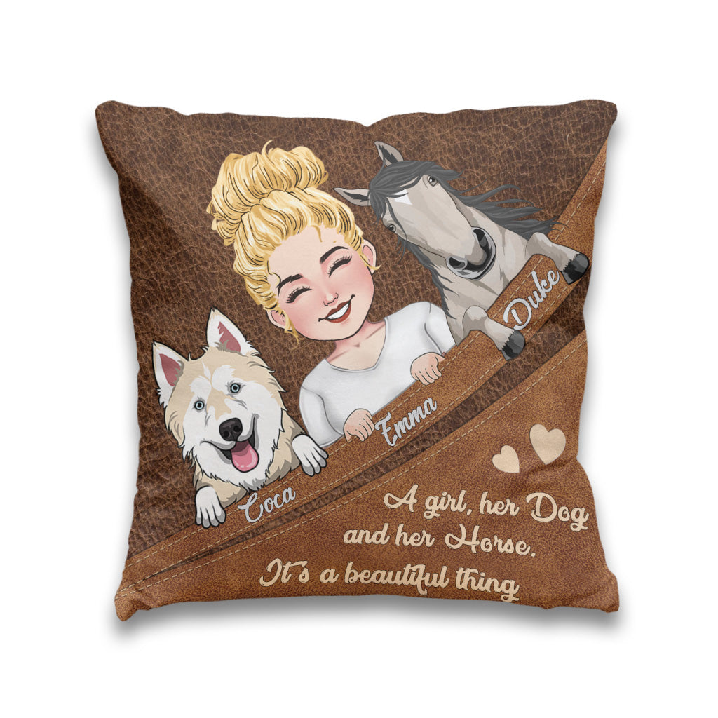 What A Beautiful Thing - Horse gift for dog lover, cat lover - Personalized Throw Pillow