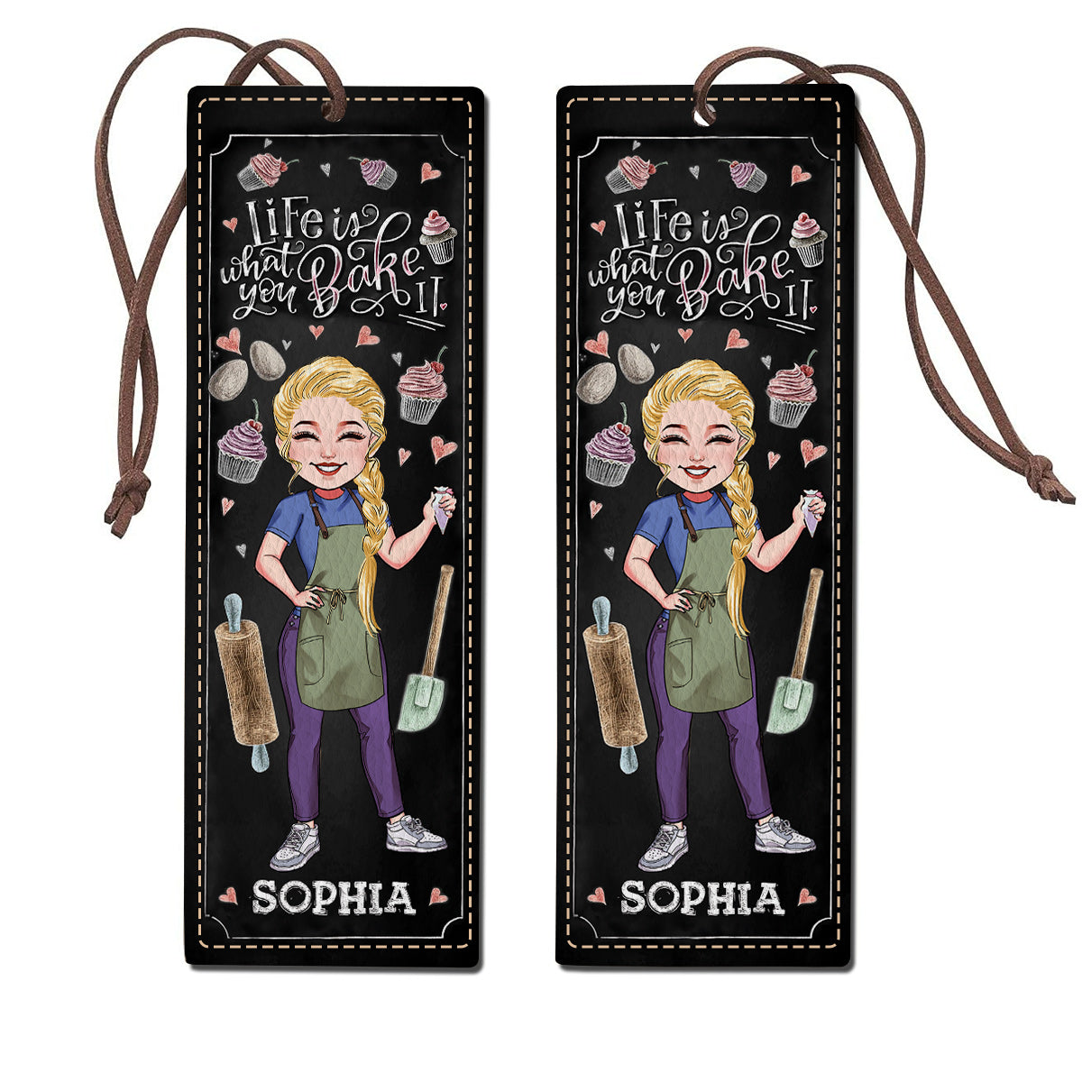 Life Is What You Bake It - Personalized Baking Leather Bookmark