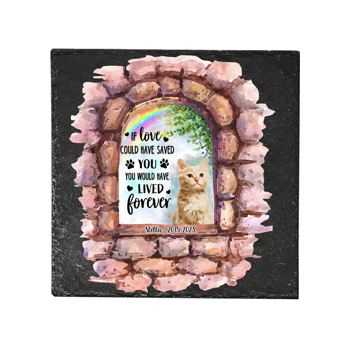 No Longer By My Side - Personalized Dog Square Shaped Stone