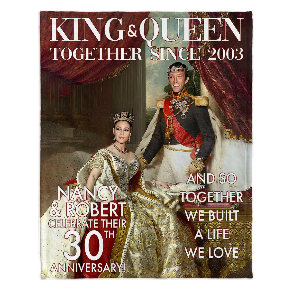 King And Queen - Personalized Husband And Wife Blanket
