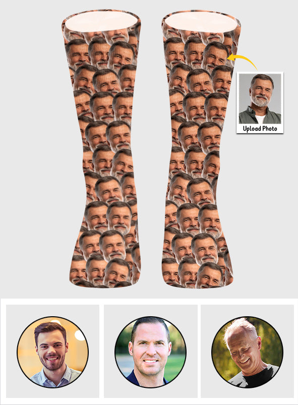 Customizable Printed Face - Personalized Father Socks