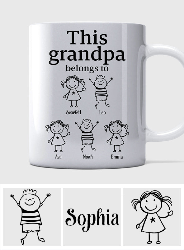 This Grandpa Belongs To - Personalized Grandpa Mug