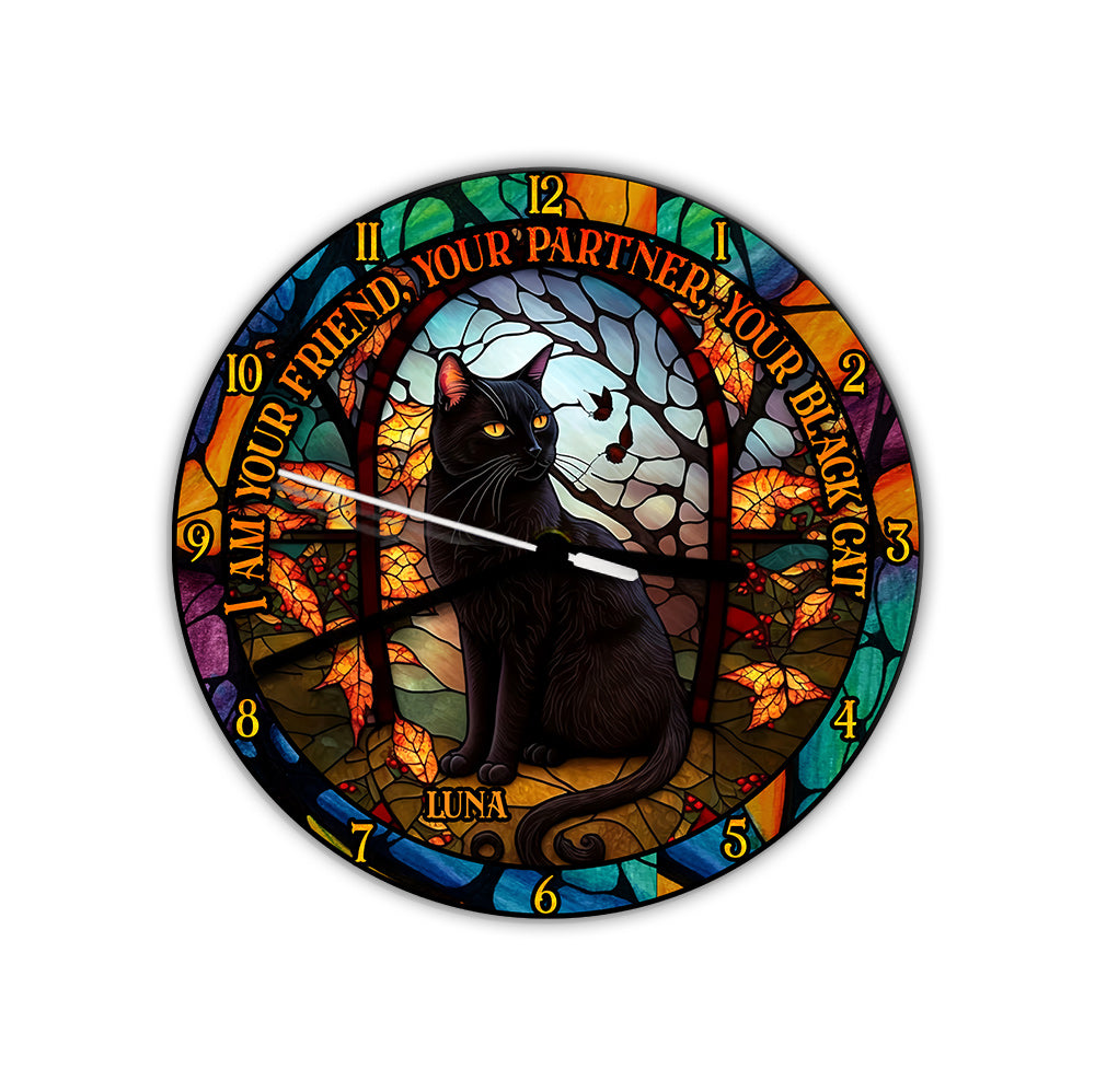 Black Cat - Personalized Black Cat Wall Clock
