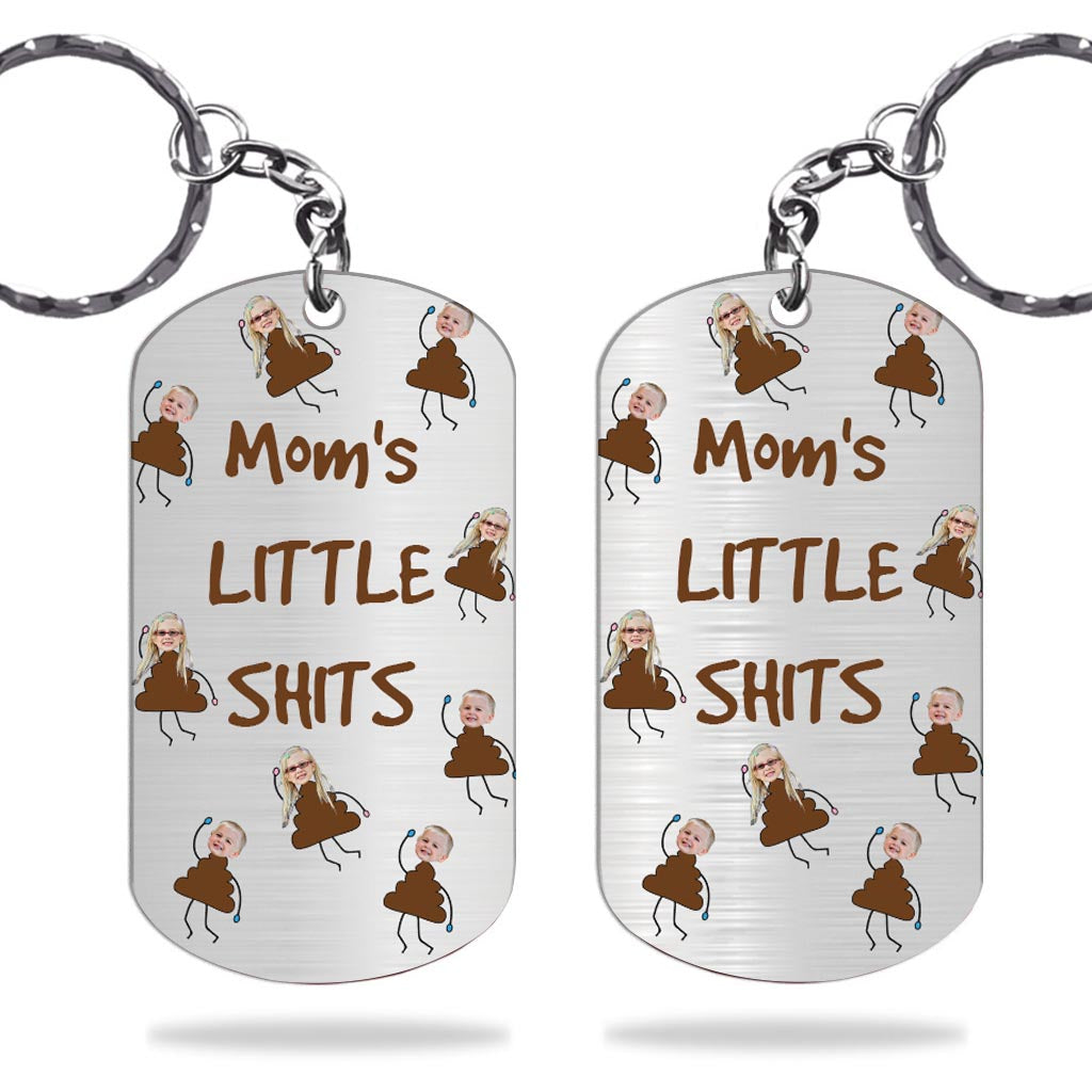 Dad's Little Cuties - Gift for dad, grandpa, mom, uncle, aunt, grandma - Personalized Stainless Steel Keychain