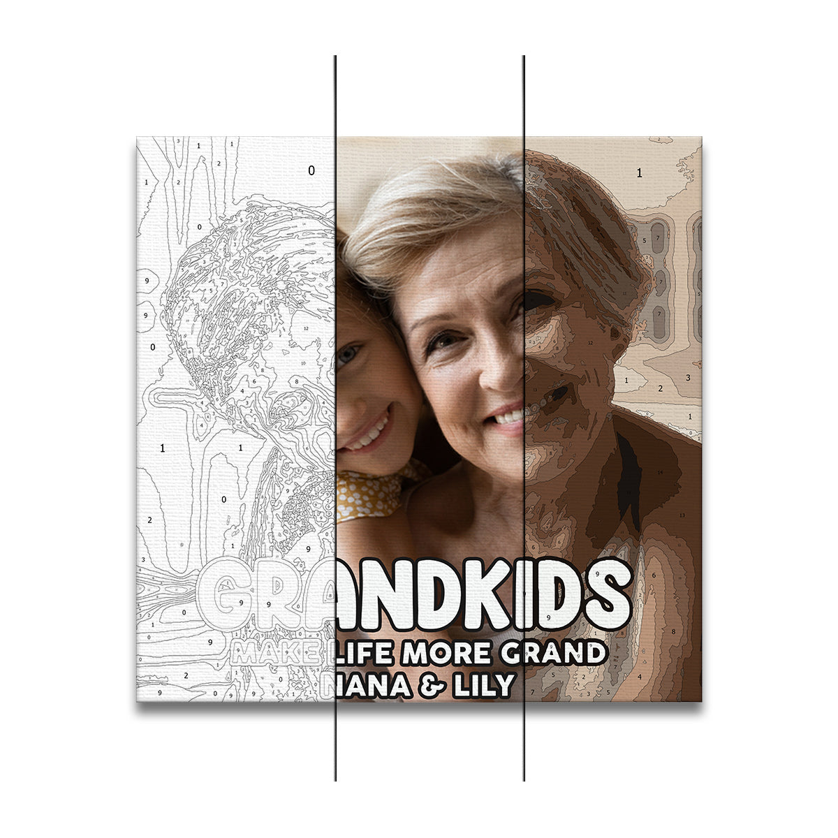 Grandkids Make Life More Grand - Personalized Grandma Paint By Numbers Kit