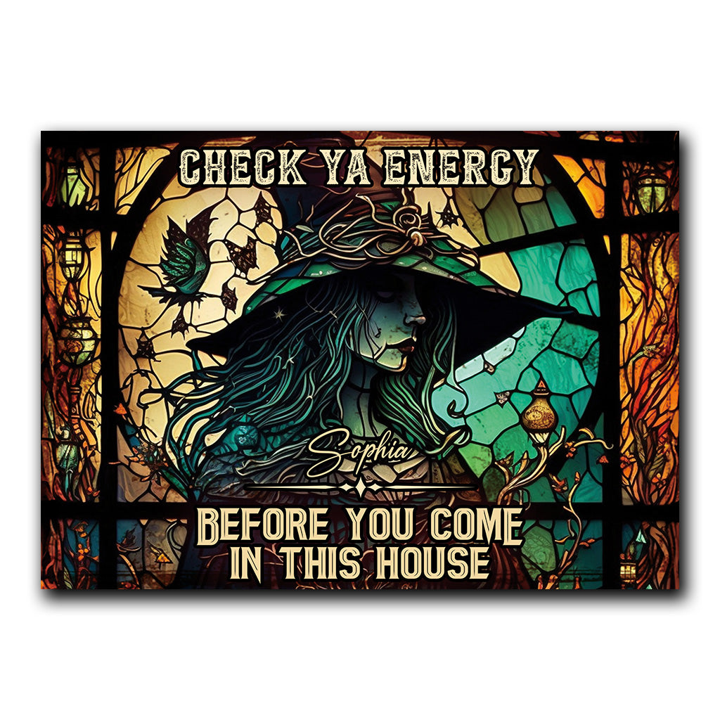 Check Ya Energy - Personalized Witch Rectangle Metal Sign