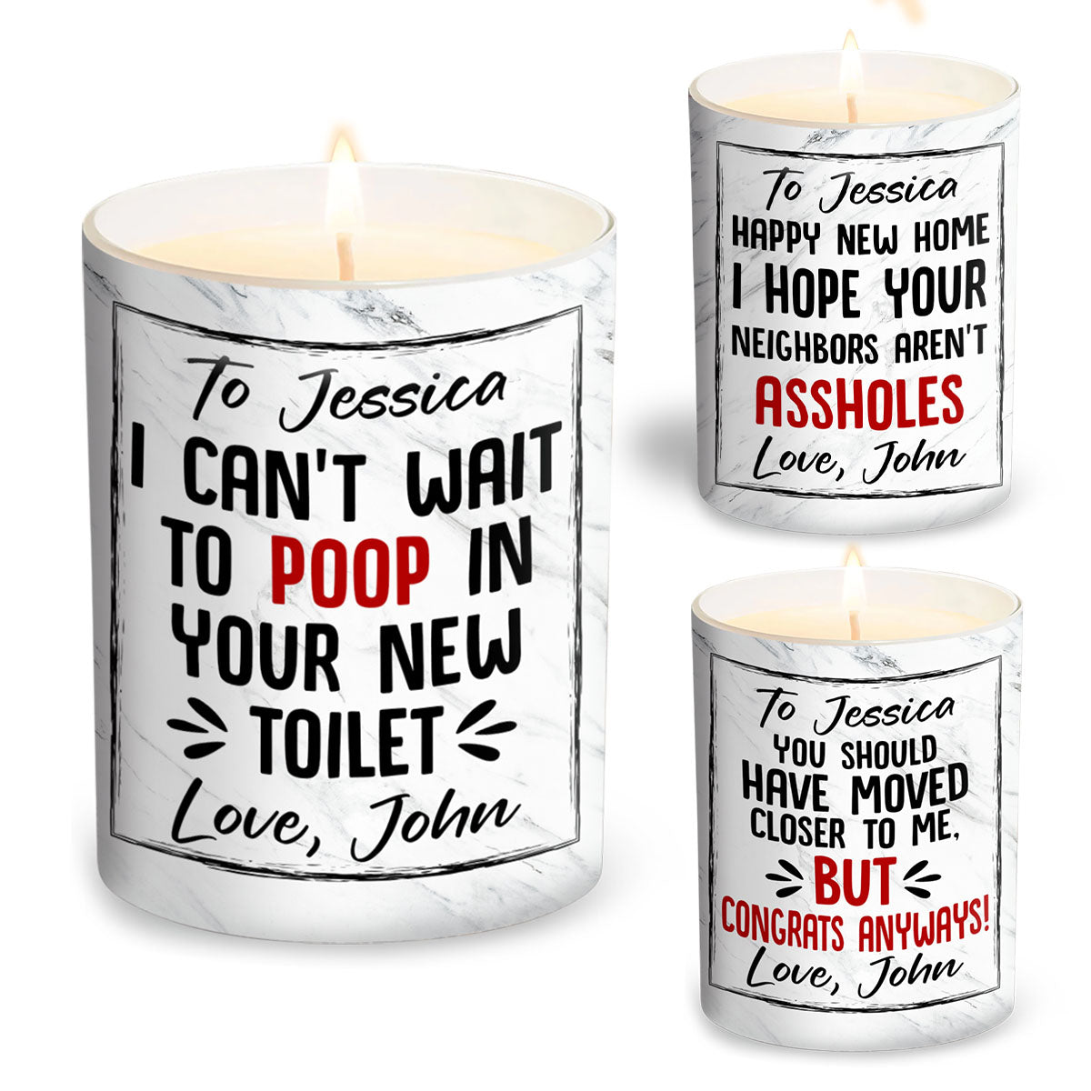 Congrats On Your New House - Personalized Housewarming Candle With Wooden Lid