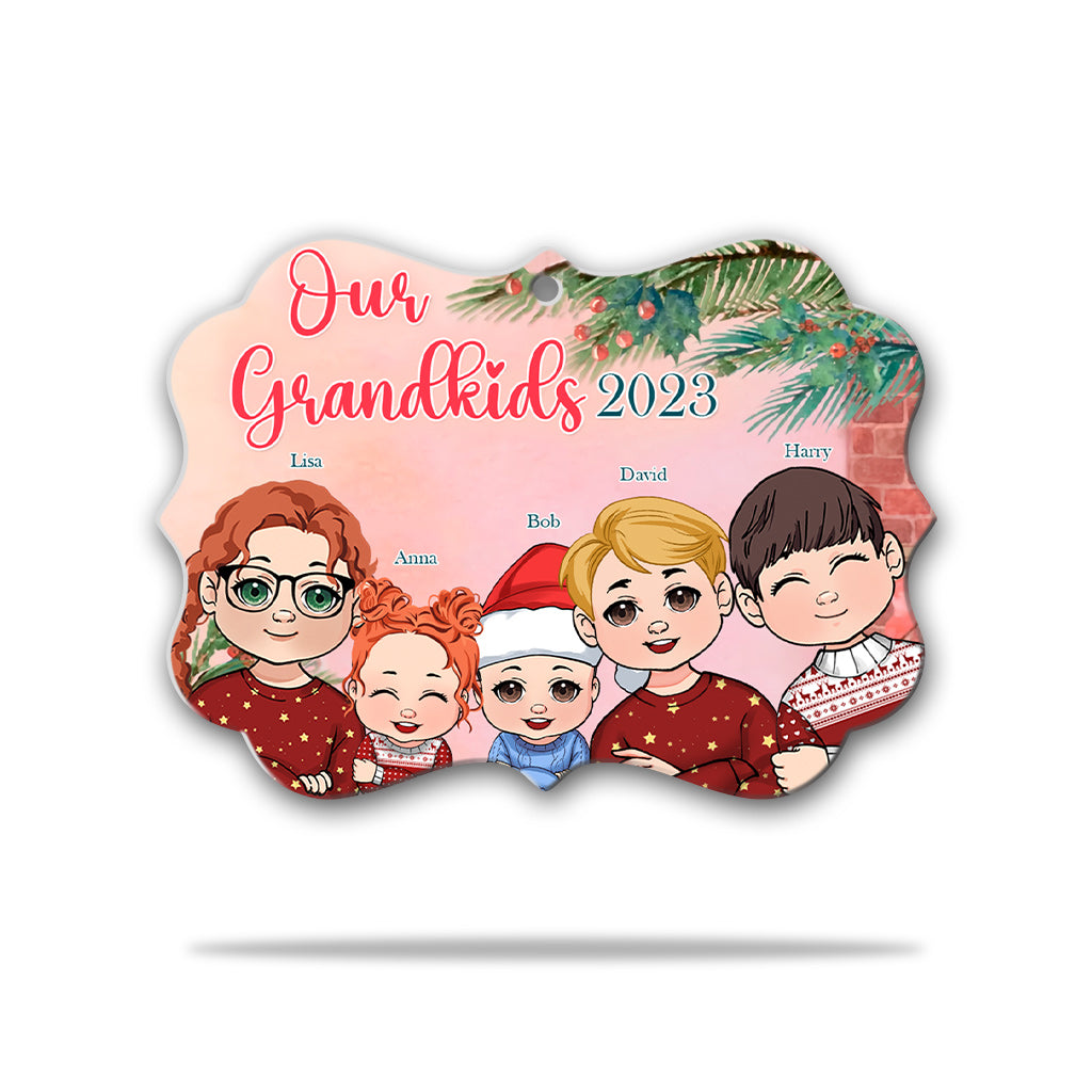 My Grandkids 2023 - Personalized Grandma Aluminium Ornament