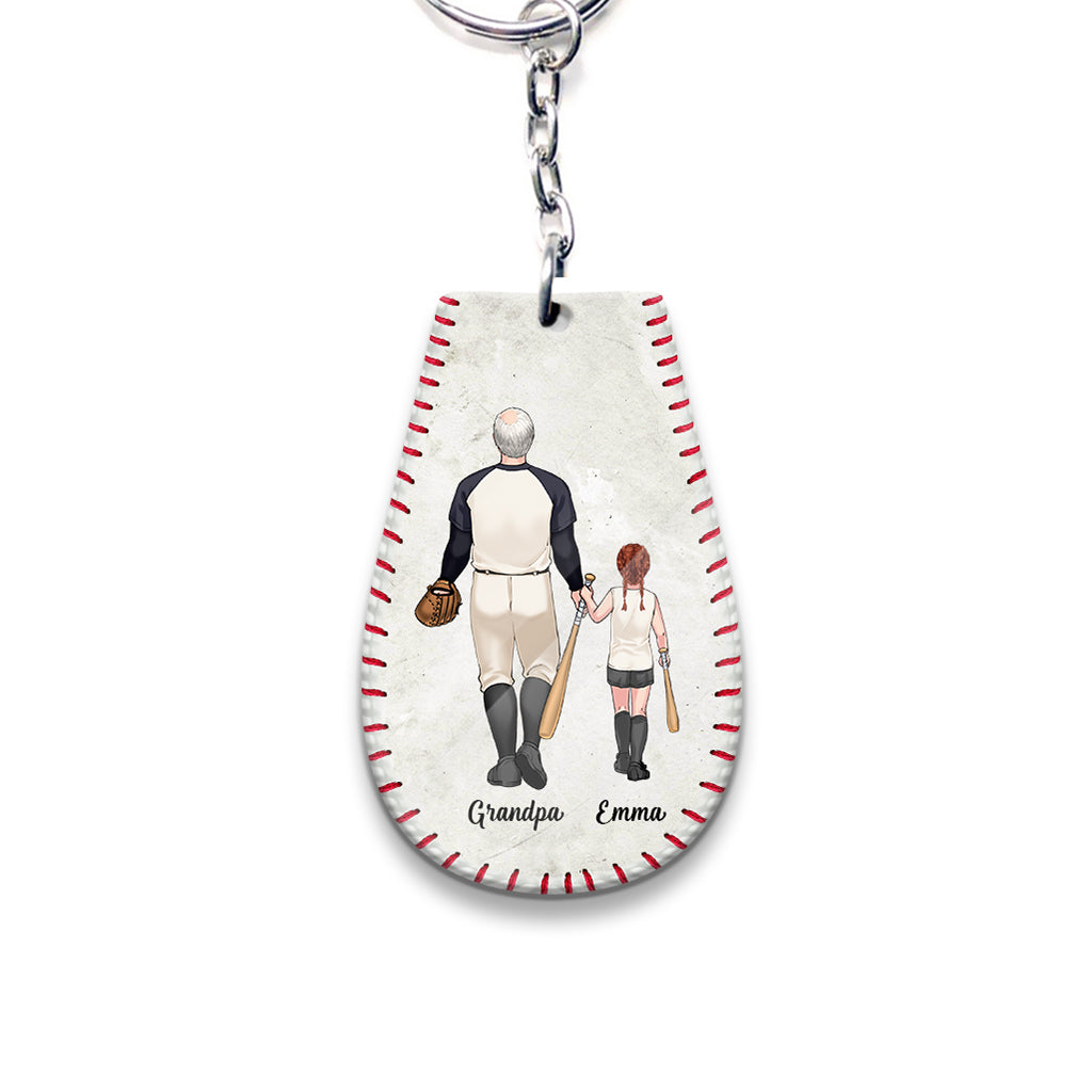 #1 Baseball Dad - Baseball gift for dad, grandpa - Personalized Keychain