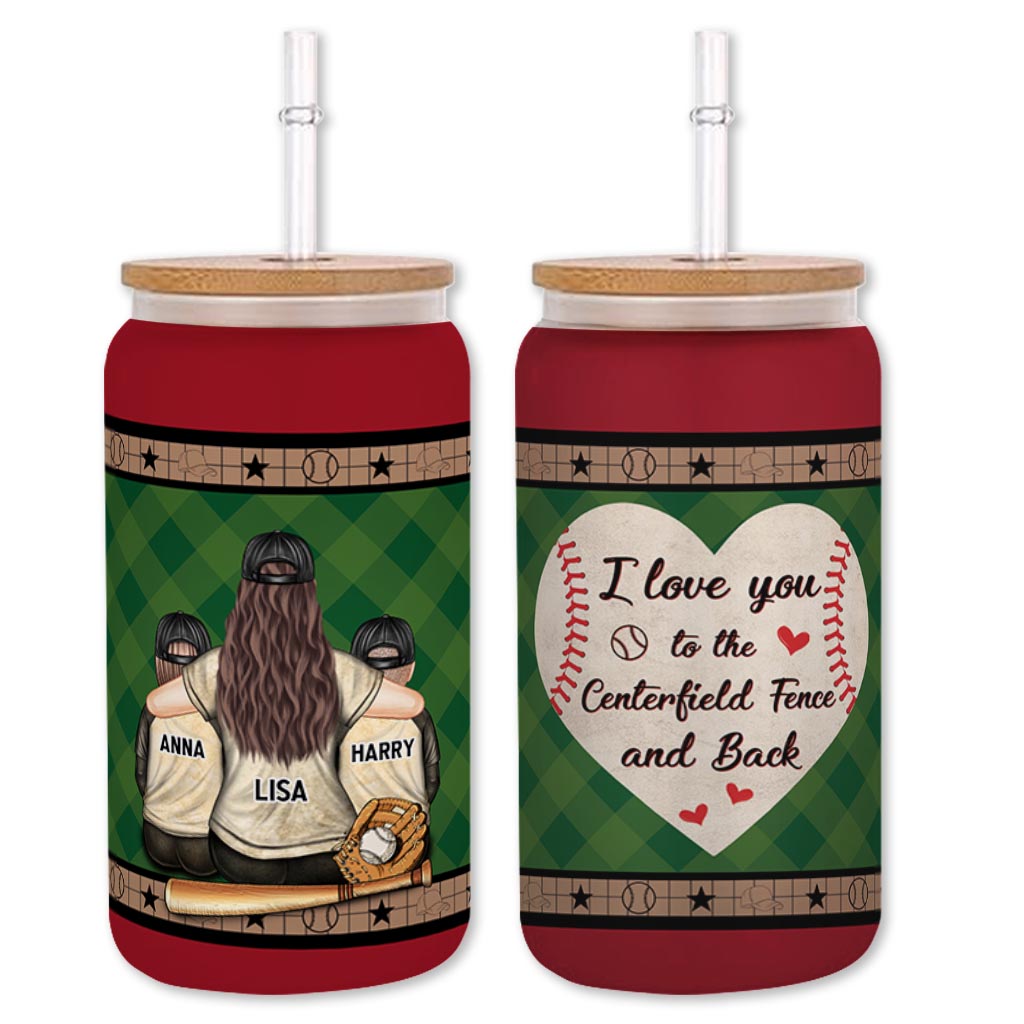 My Heart Is On That Field - Personalized Baseball Can Glass