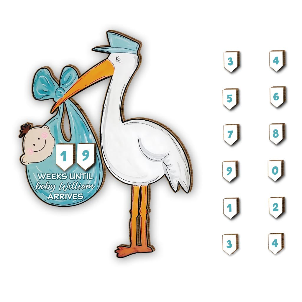 Baby Coming - Personalized Newborn Interchangeable Seasonal Wood Sign