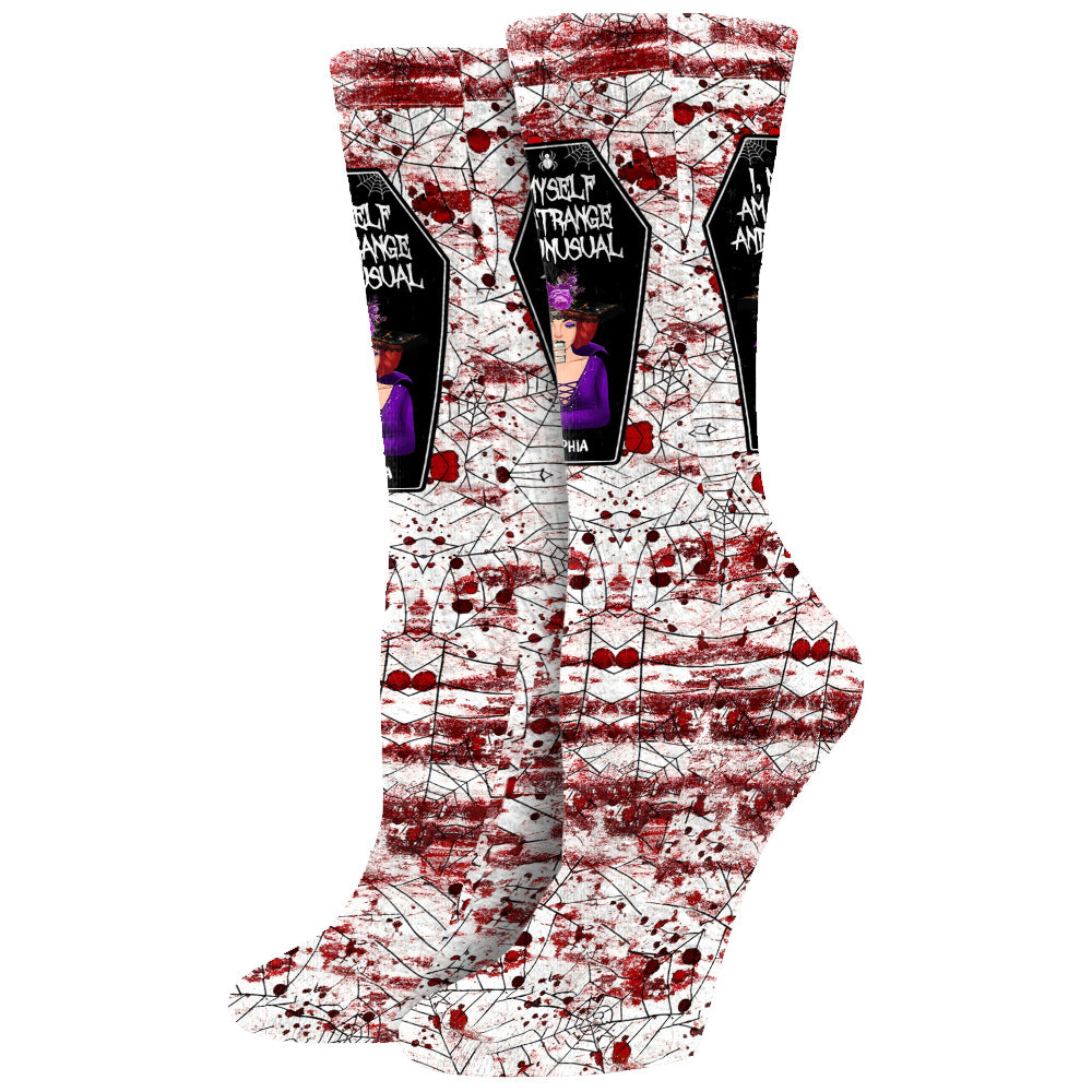 I Myself Am Strange and Unusual - Personalized Witch Socks