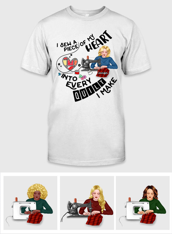 I Sewing A Piece Of My Heart - Personalized Sewing T-shirt And Hoodie