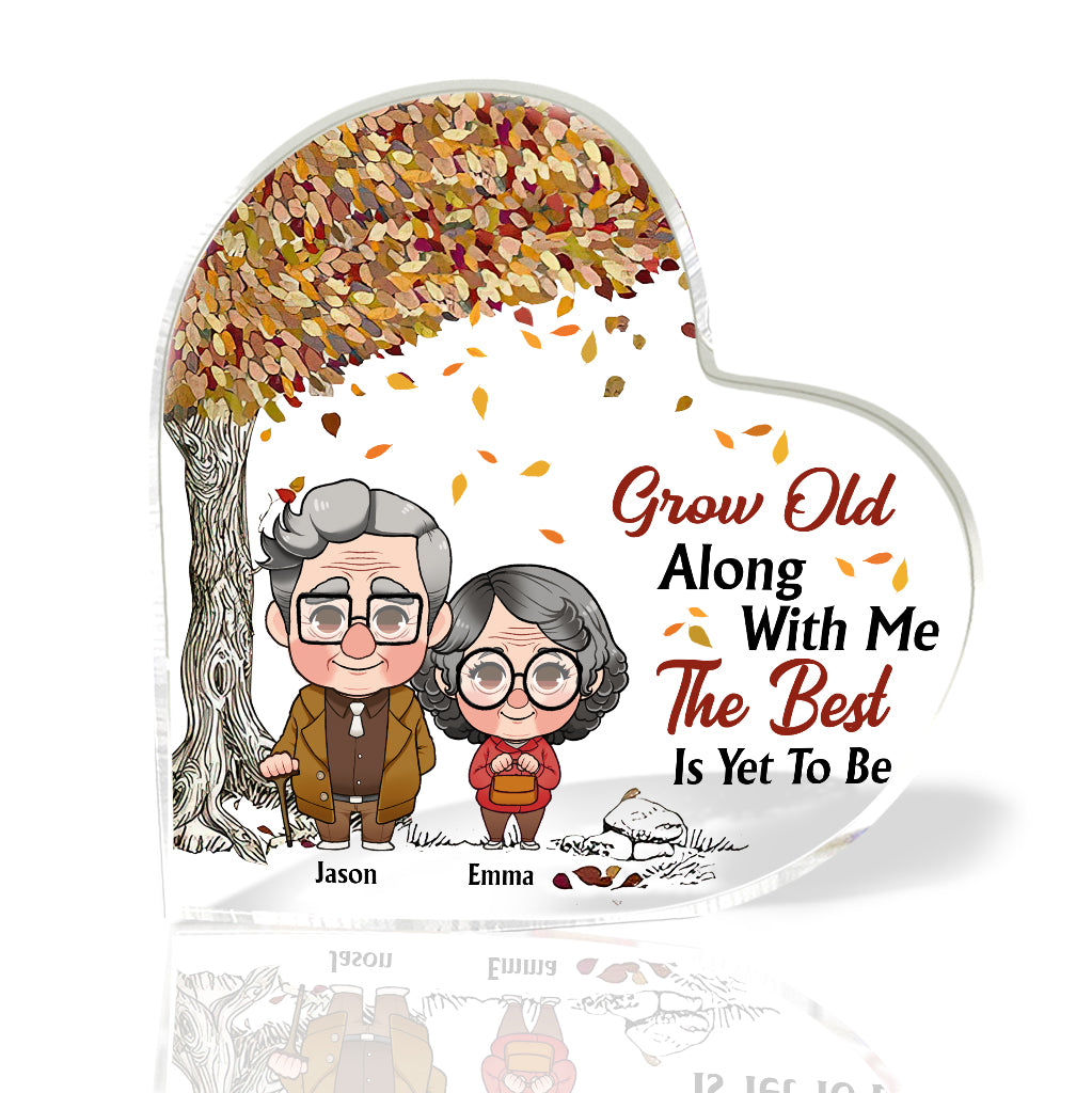 Grow Old Along With Me - Personalized Husband And Wife Custom Shaped Acrylic Plaque