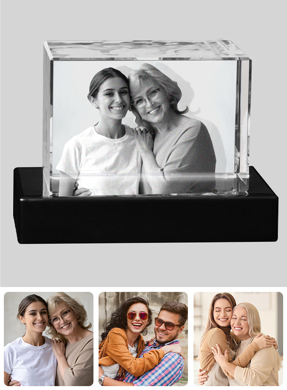 Blessed To Be Called Grandma - Gift for grandma - Personalized Laser Engraving 3D Cuboid Shaped Crystal Lamp