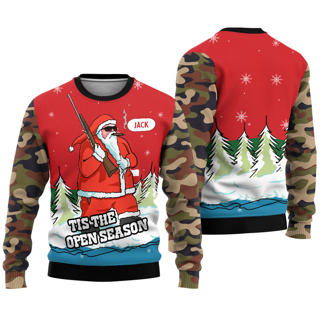 All I Want For Christmas Is More Time To Hunt - Personalized Hunting Ugly Sweater