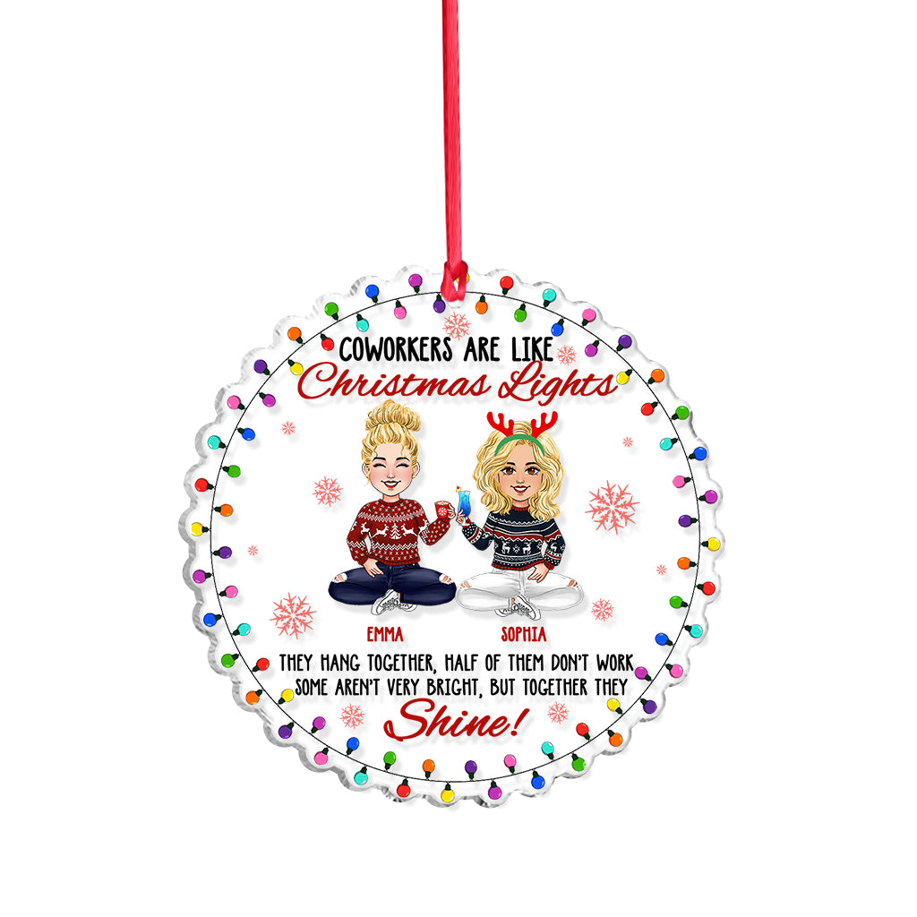 Coworkers Are Like Christmas Lights - Personalized Colleague Ornament