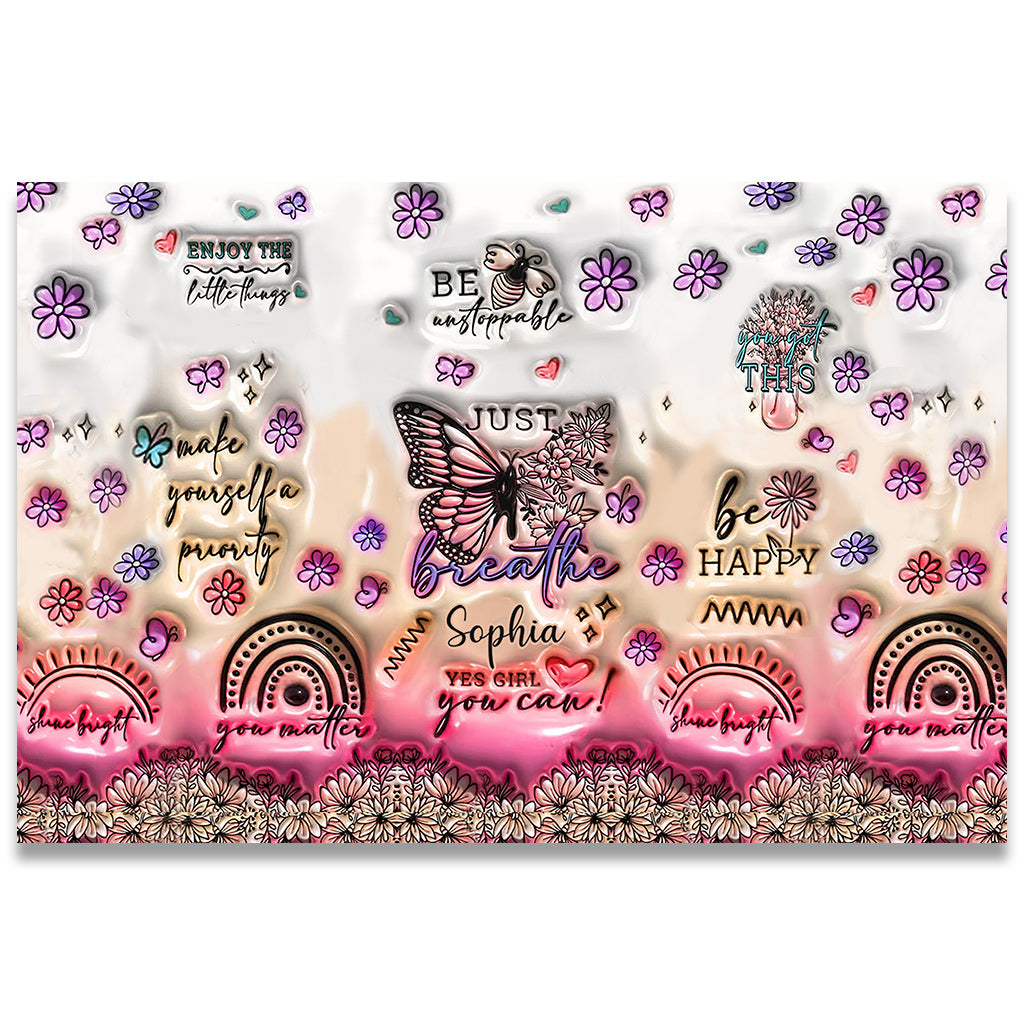 Positive Affirmations Butterfly - Personalized Butterfly Doormat