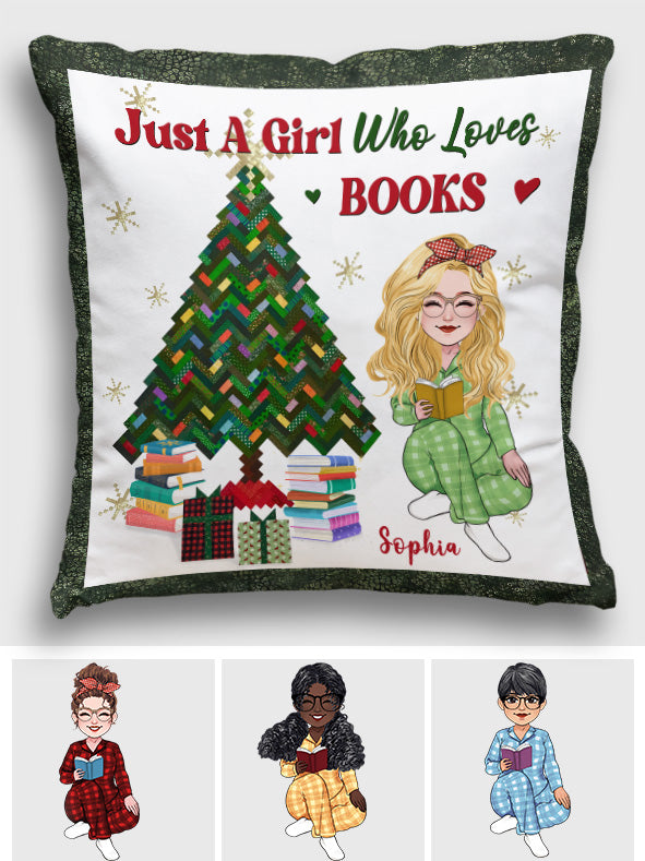 Just A Girl Who Loves Books - Personalized Book Throw Pillow