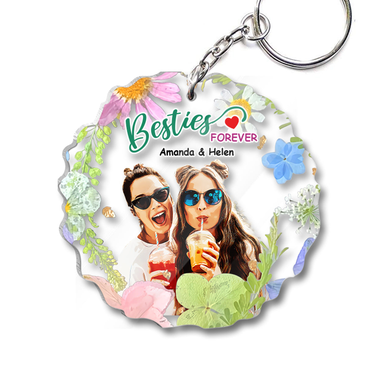 Besties Forever - Personalized Bestie Keychain