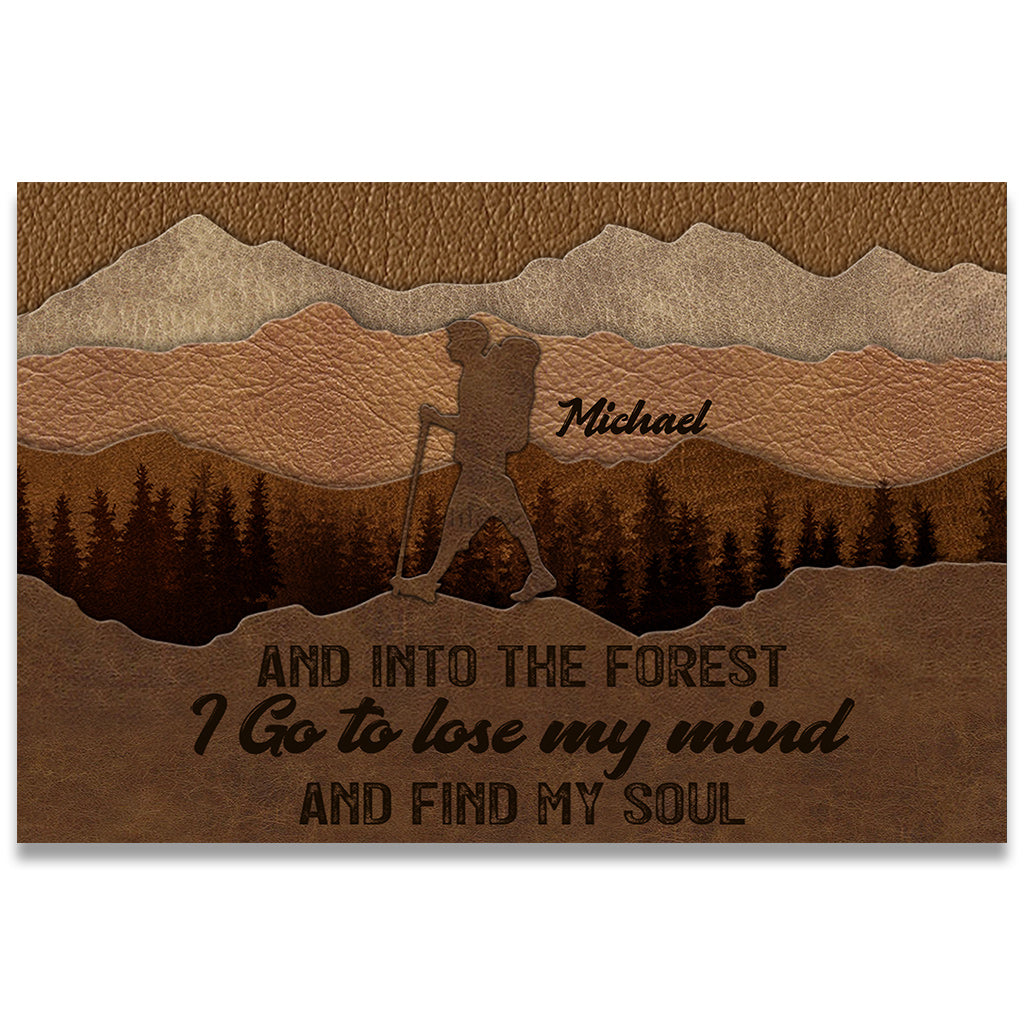 And Into The Forest I Go - Personalized Hiking Doormat
