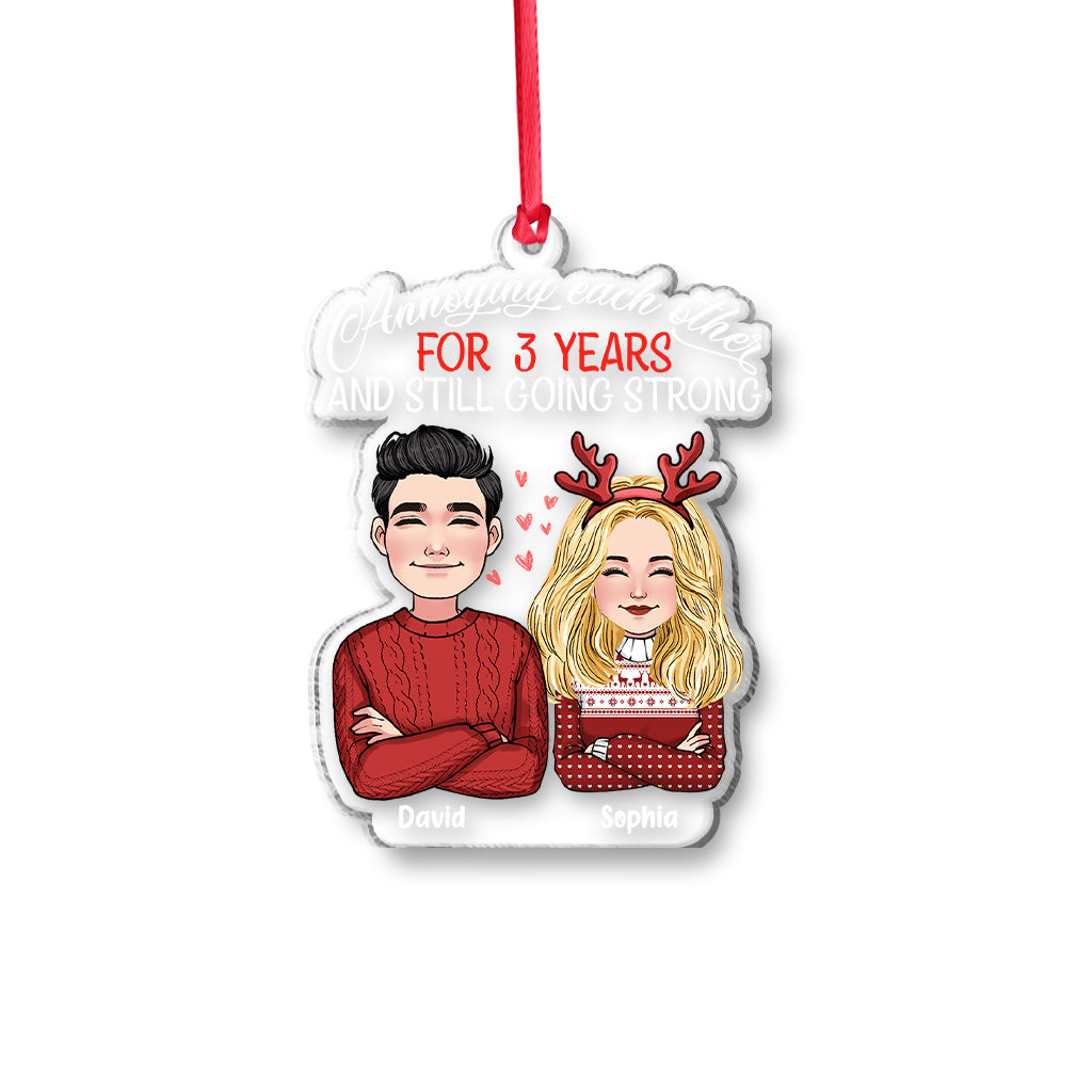 Annoying Each Other And Still Going Strong - Personalized Couple Transparent Ornament