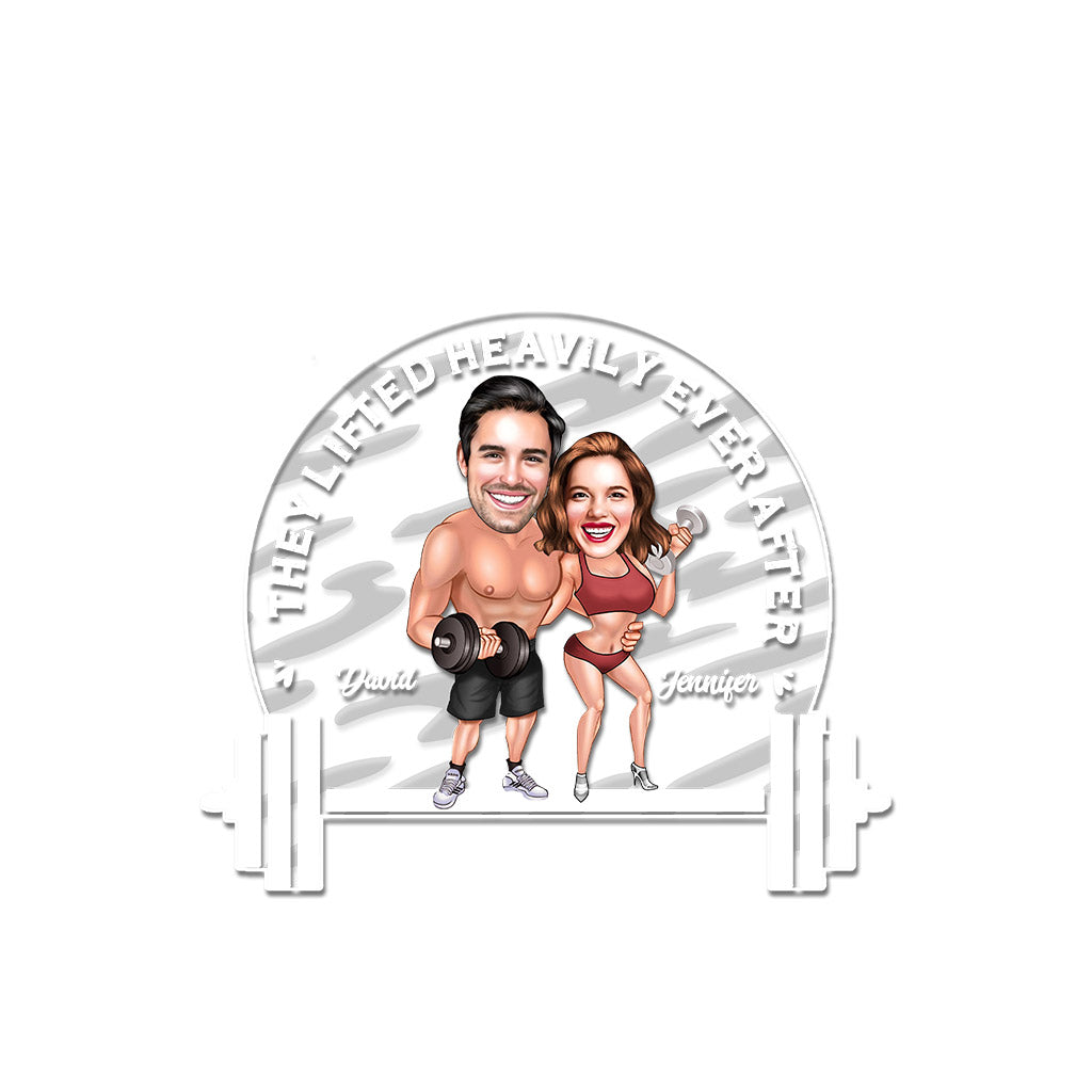They Lifted Heavily Ever After - Personalized Fitness Decal Full