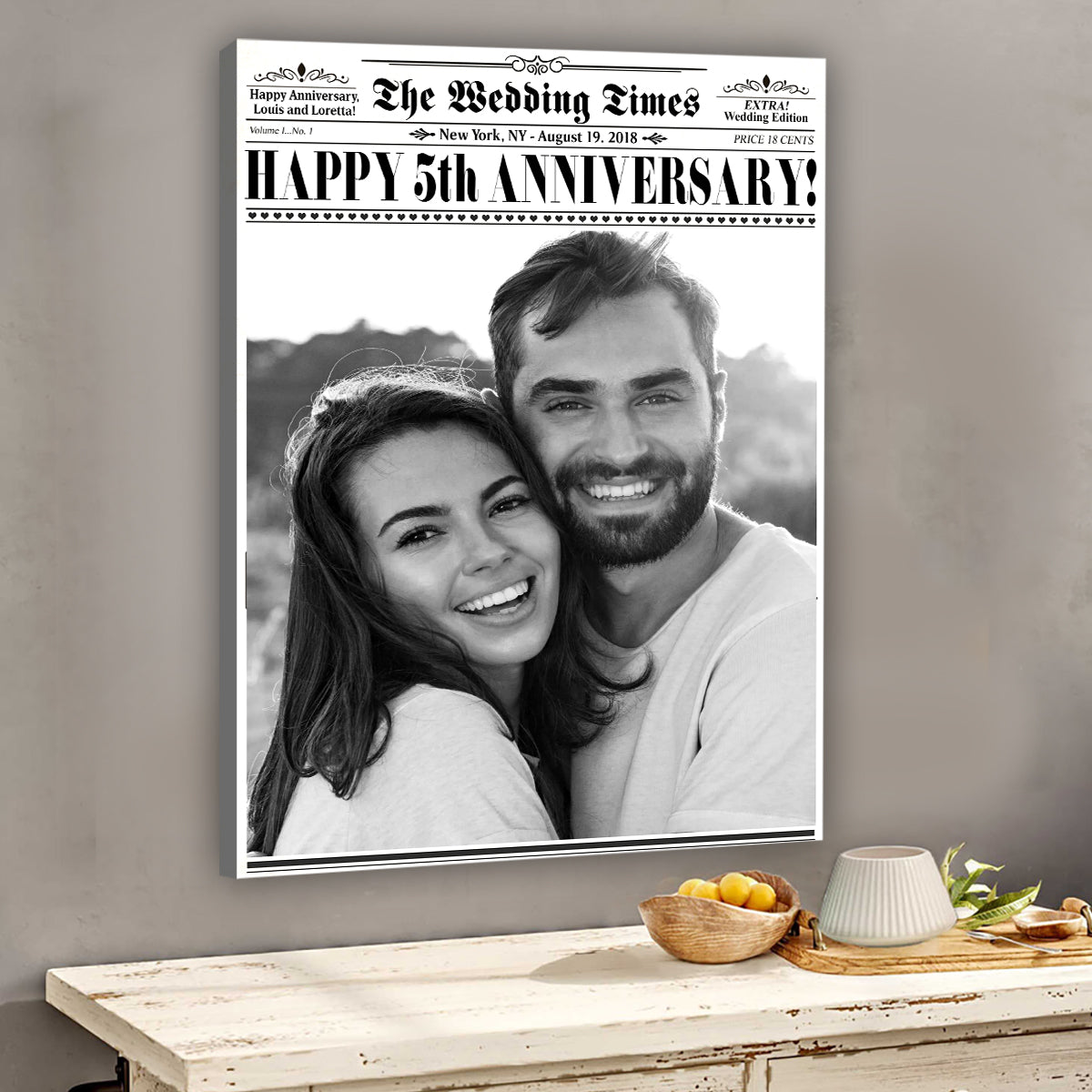 The Wedding Time - Personalized Husband And Wife Canvas And Poster