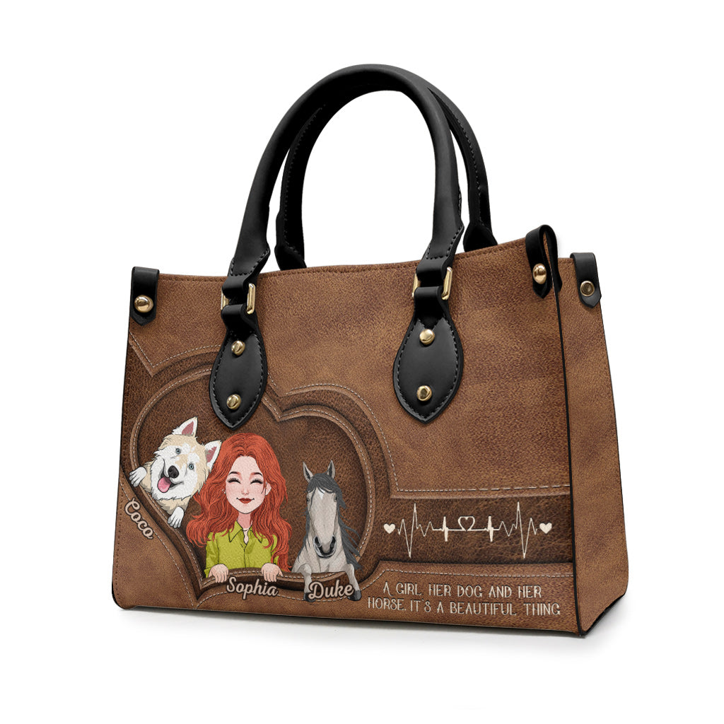 What A Beautiful Thing - Personalized Horse Leather Handbag