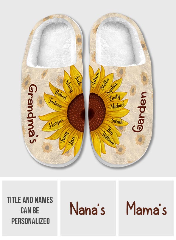 Grandma's Garden - Personalized Grandma Slippers