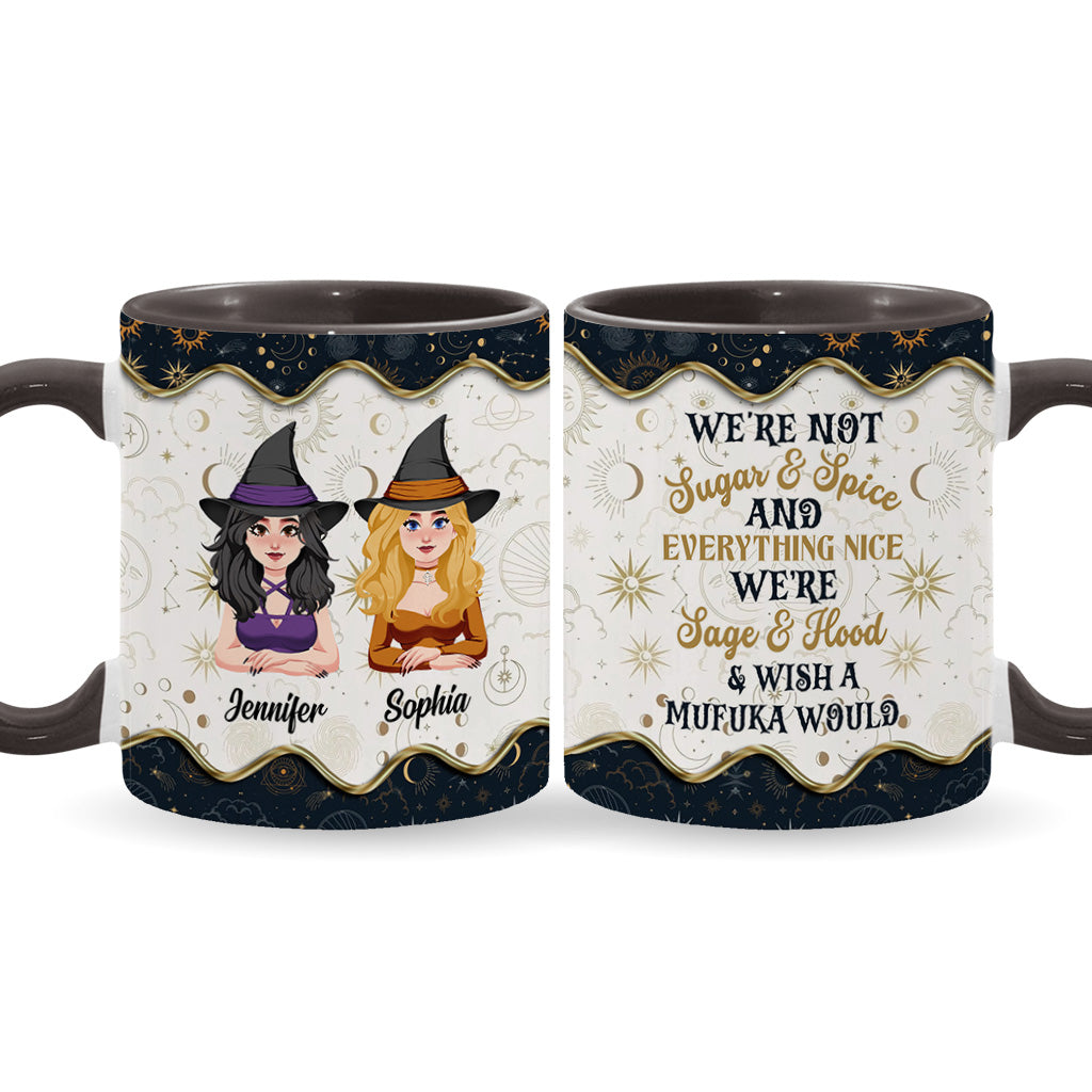 We're Not Sugar And Spice - Personalized Witch Accent Mug