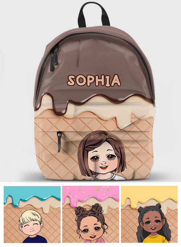 Ice Cream Chillin' - Family gift for toddler - child (2- 16 year) - Personalized Kid Backpack