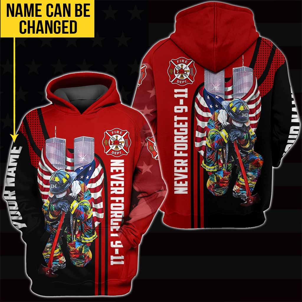 Never Forget - Firefighter Personalized All Over T-shirt and Hoodie