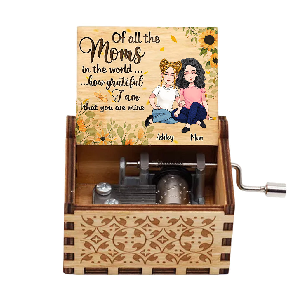 Of All The Moms - Personalized Mother's Day Mother Hand Crank Music Box