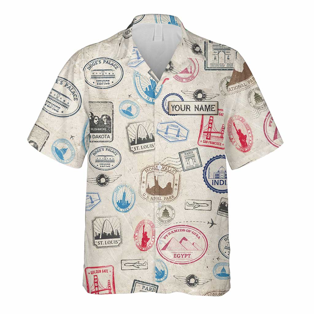 Landmark Stamps - Personalized Travelling Hawaiian Shirt
