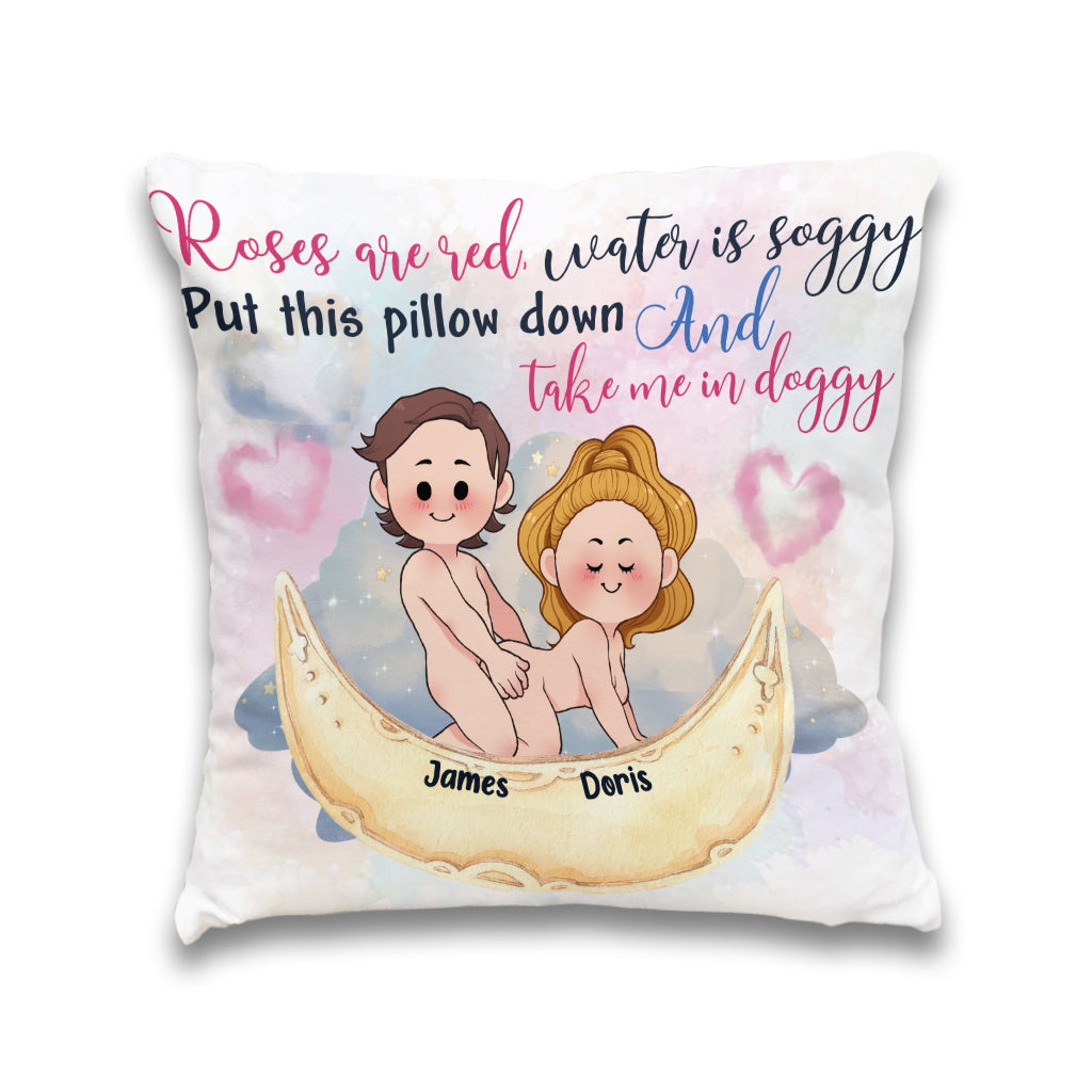 Roses Are Red Water Is Soggy - Personalized Couple Throw Pillow