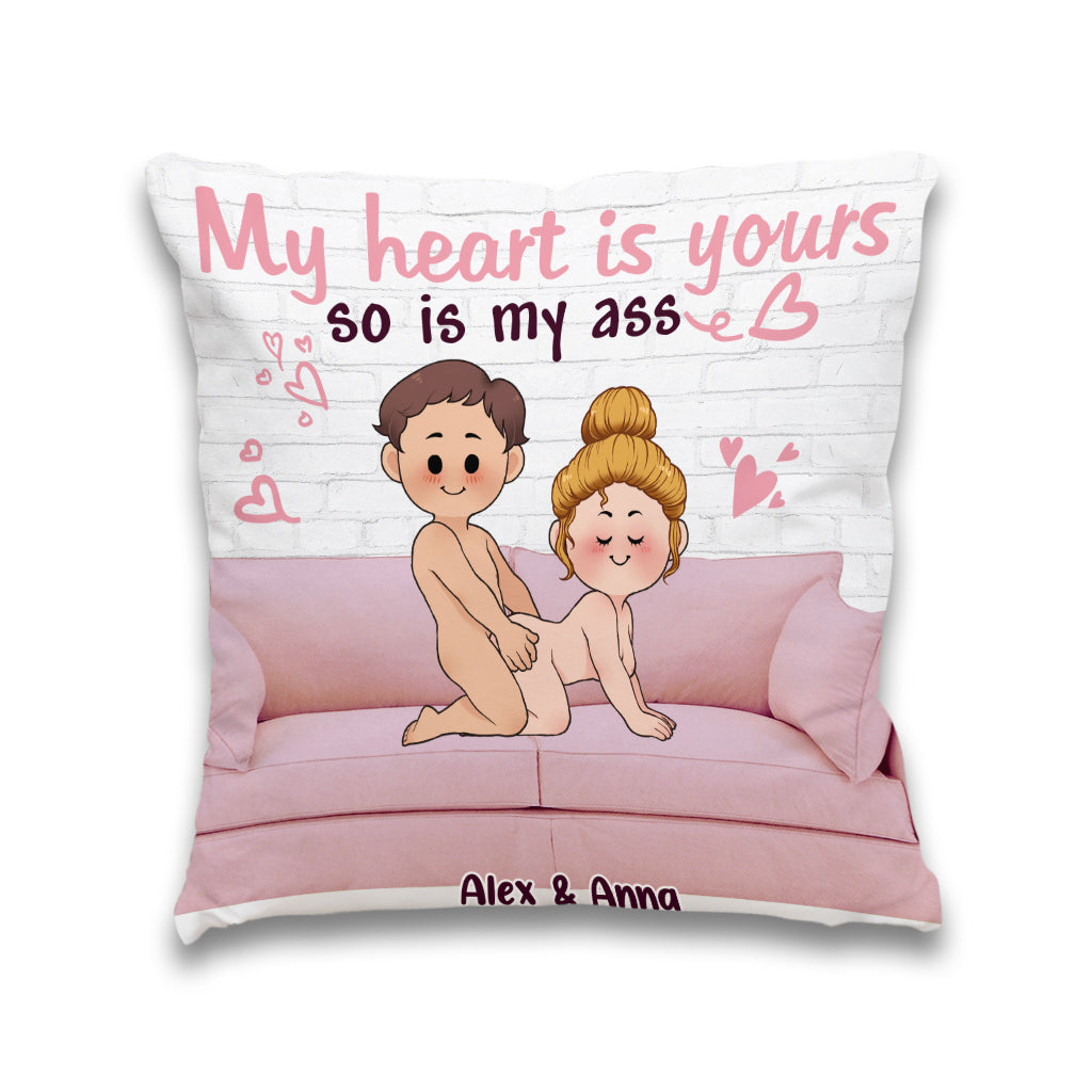 My Heart Is Yours - Personalized Couple Throw Pillow