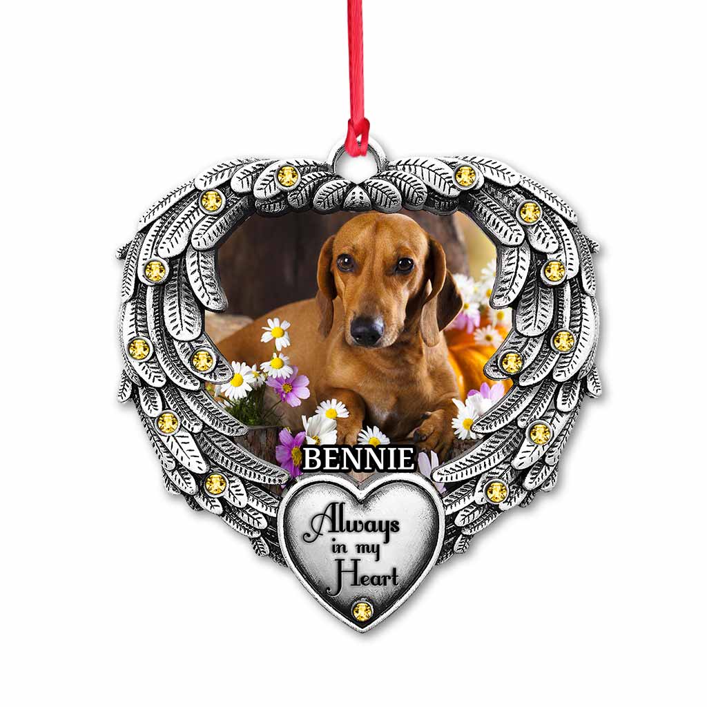 Always In My Heart - Personalized Christmas Dog Ornament (Printed On Both Sides)