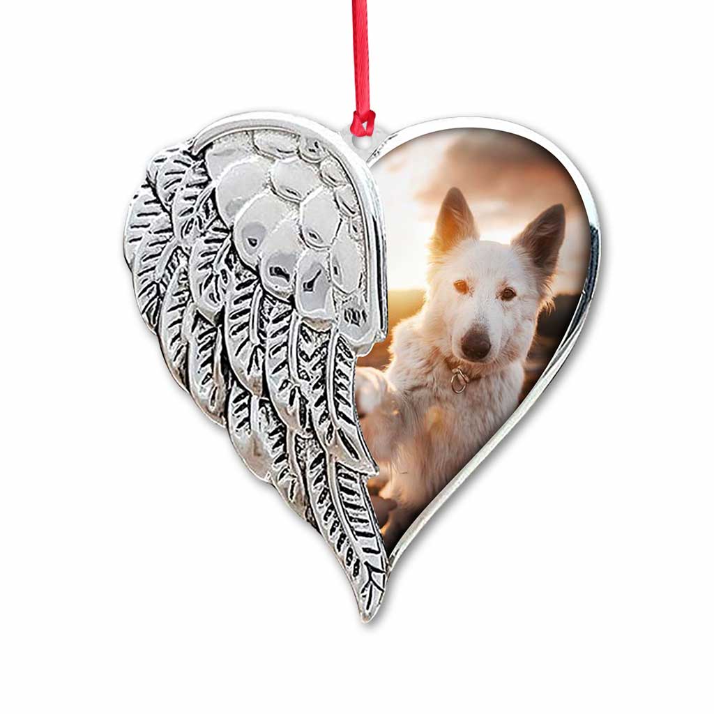 I Will Hold You in My Heart Until I Hold You in Heaven - Personalized Christmas Dog Ornament (Printed On Both Sides)
