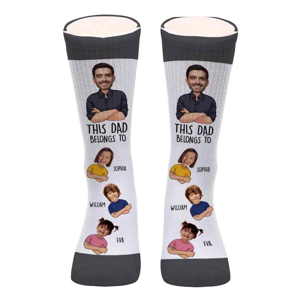 This Dad Belongs To - Personalized Father Socks