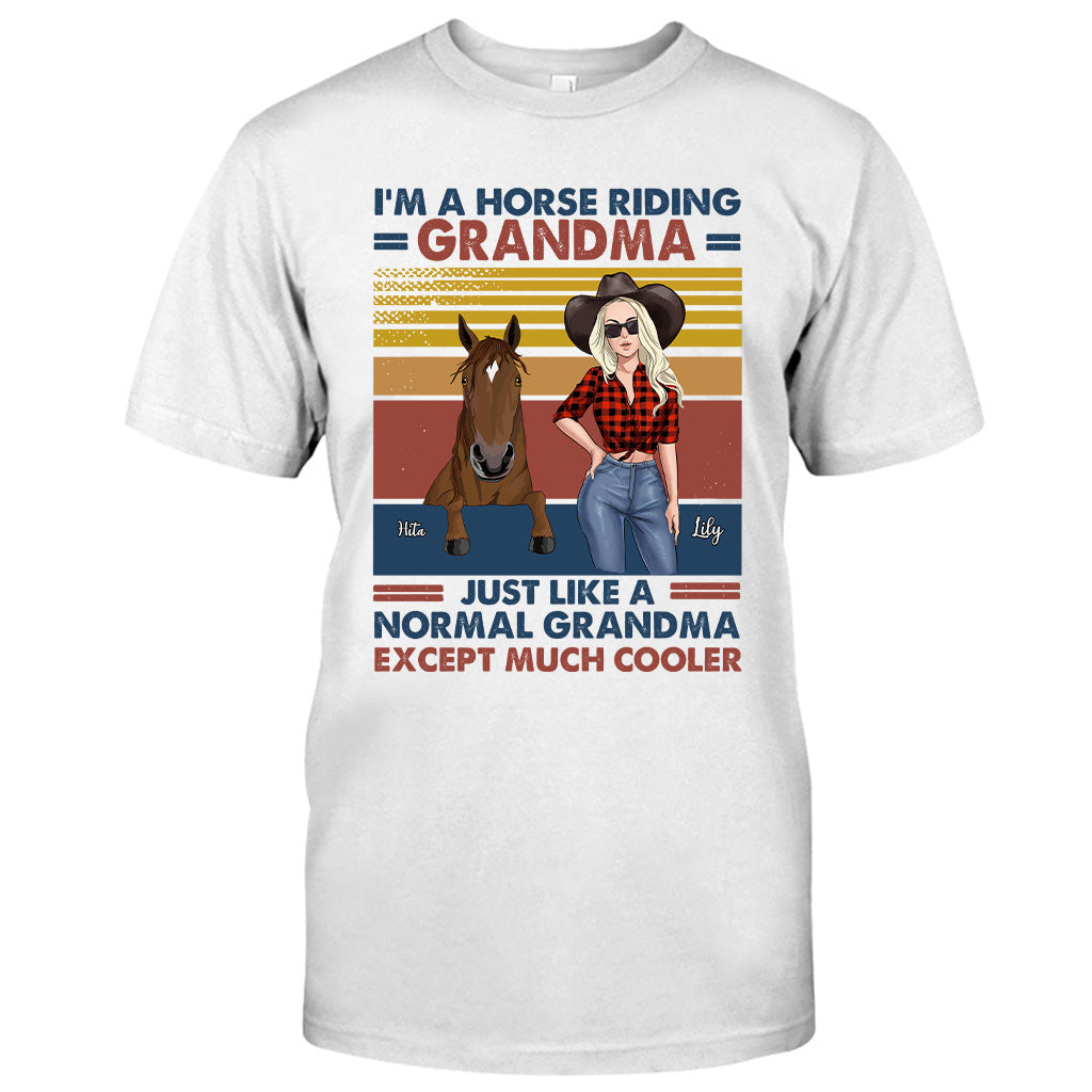 Horse Riding Grandma - Personalized Mother's Day Grandma T-shirt and Hoodie