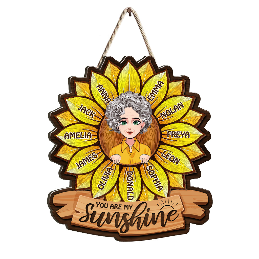 You Are My Sunshine - Gift for mom, grandma - Personalized Wood Sign