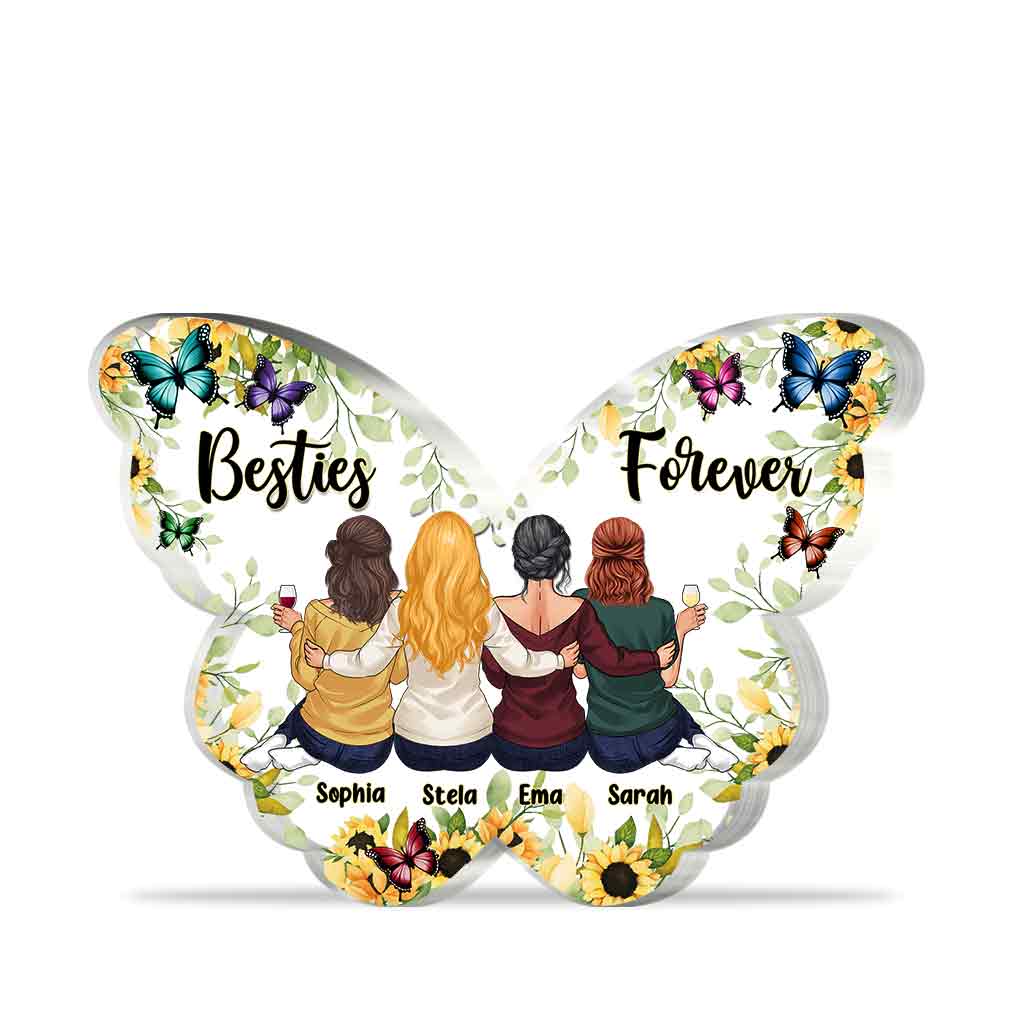 Besties Forever - Personalized Bestie Custom Shaped Acrylic Plaque