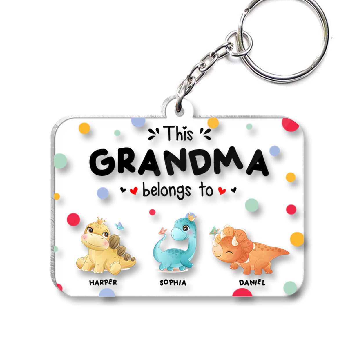 This Grandma Belongs To - Personalized Grandma Transparent Transparent Keychain