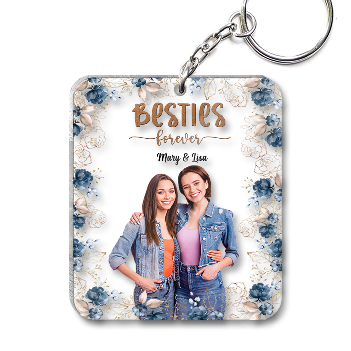 Besties Forever - Personalized Bestie Transparent Keychain