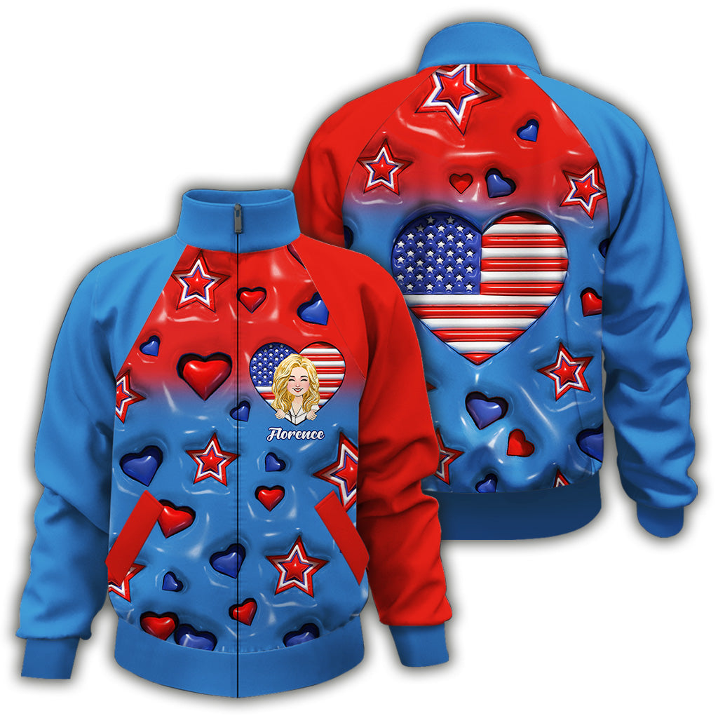 Personalized Nurse Gifts American Nurse Proud - Personalized Nurse Zip Jacket