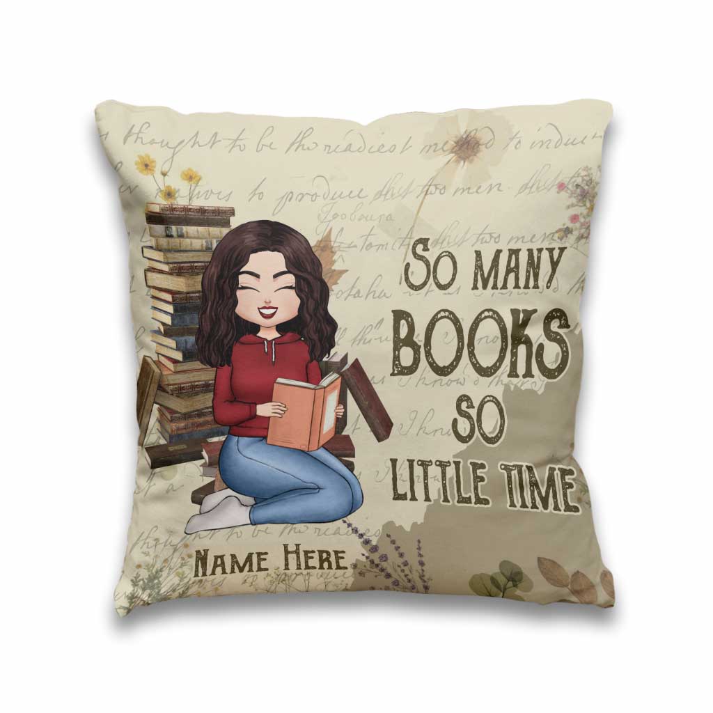 So Many Books, So Little Time - Personalized Book Throw Pillow