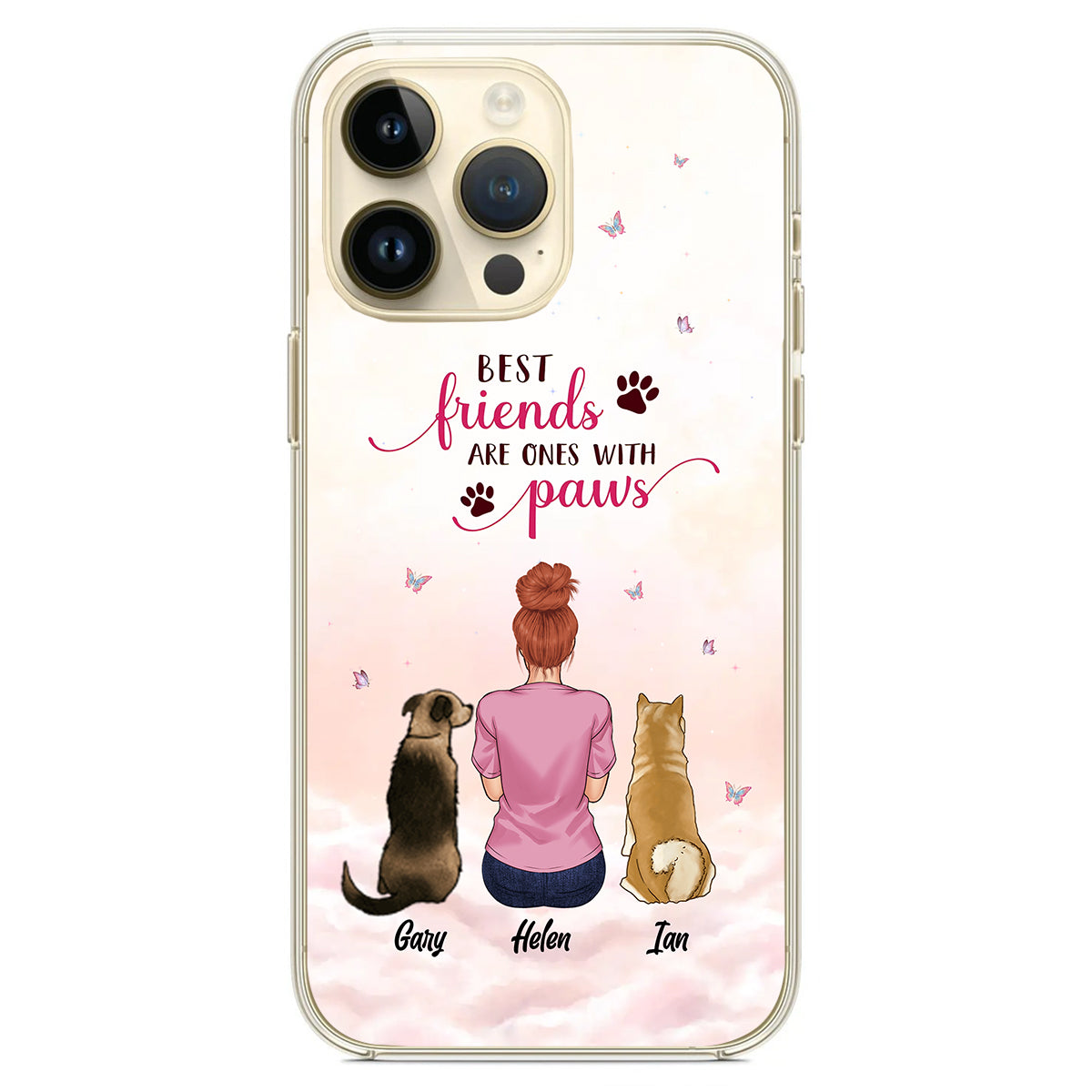 Best Friends Are Ones With Paws - Personalized Dog Clear Phone Case