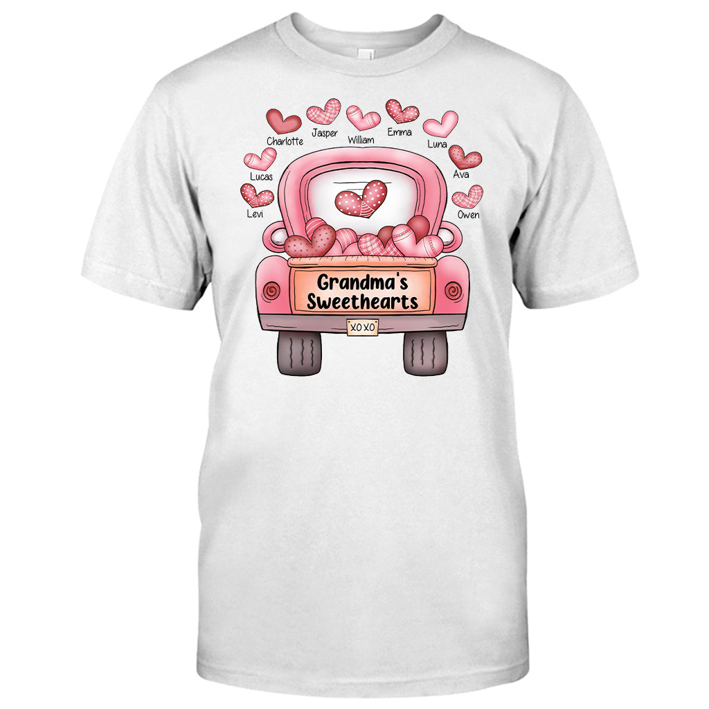 Grandma's Sweethearts - Personalized Valentine Grandma T-shirt and Hoodie