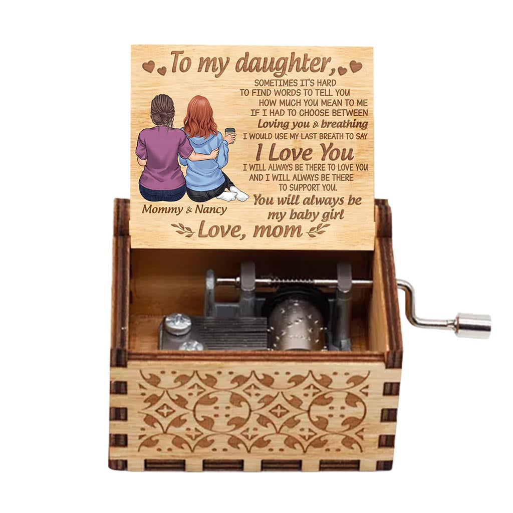 To My Daughter - Personalized Mother's Day Mother Hand Crank Music Box